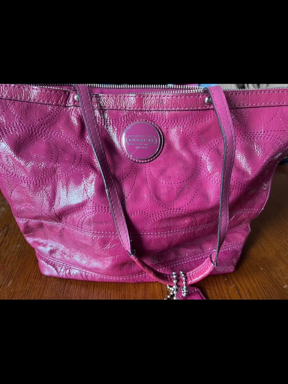Coach Berry Pink Leather F15142 Tote Bag